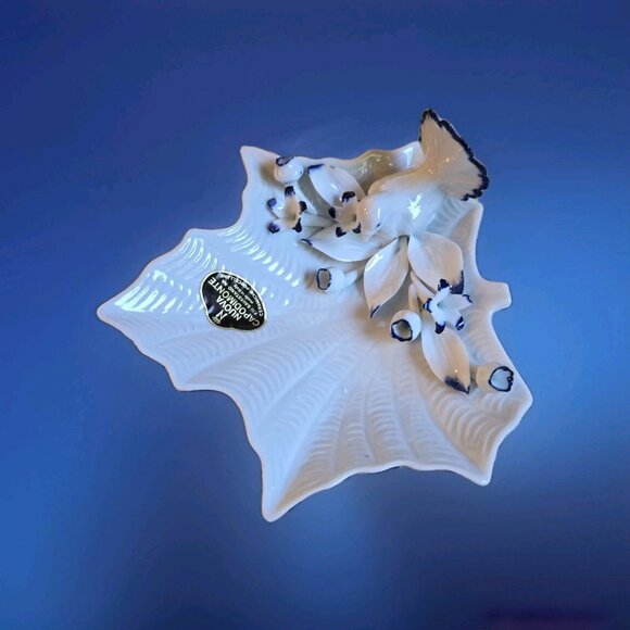 Vintage Nuovo Capodimonte Filli savastano Porcelain Bird Dish, Blue White - Picture 5 of 12